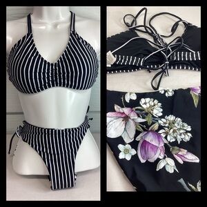 Sexy striped black and white two bikini.36